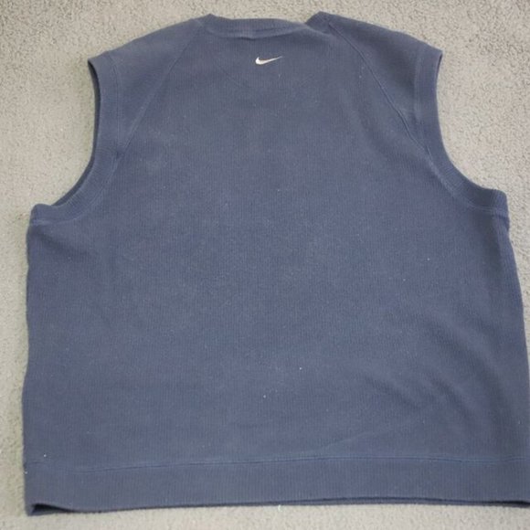 Nike Air Golf Vest Sweater Mens Size L Blue V-Neck Pullover Sleeveless Ribbed - Picture 4 of 7